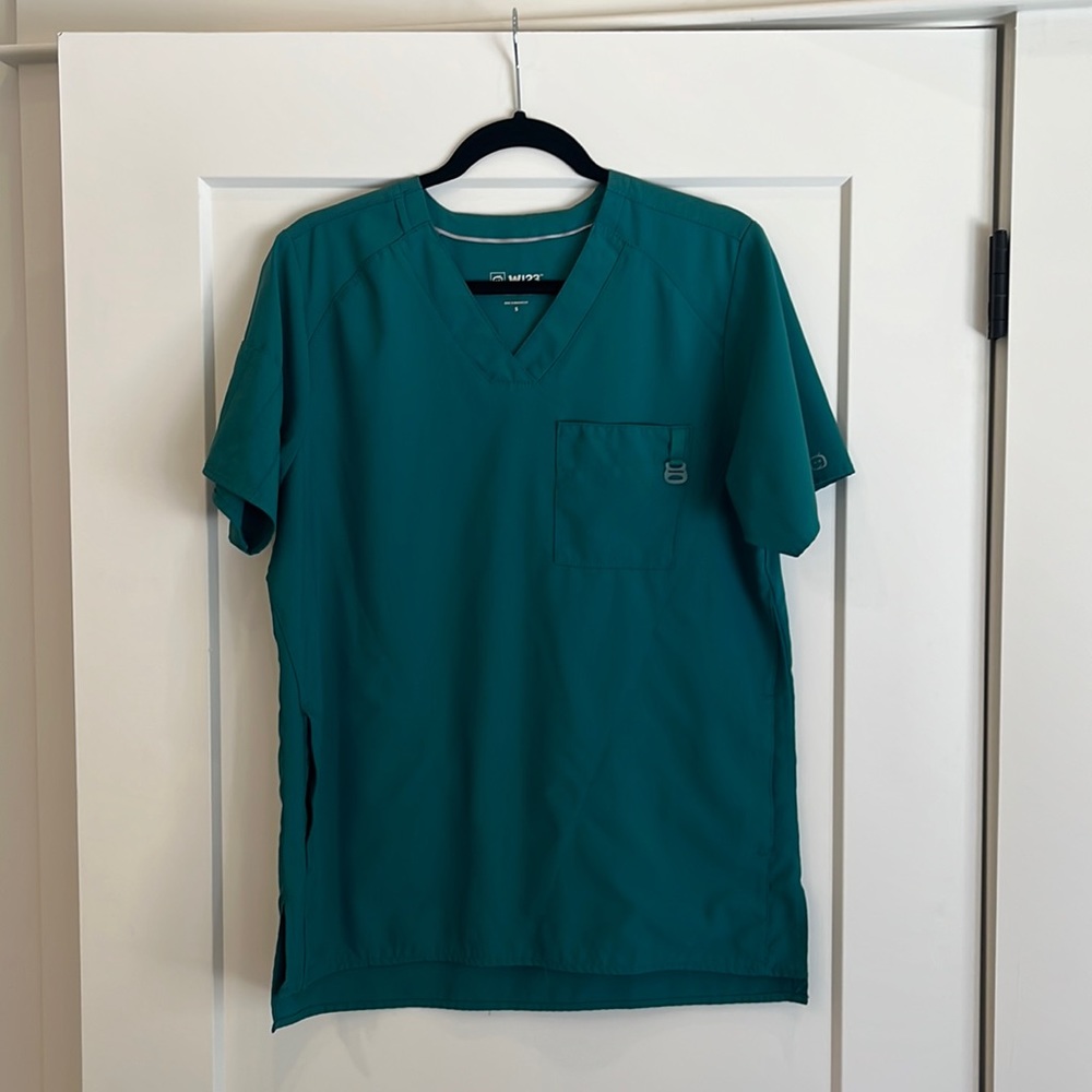 WonderWink W123 Men's Scrub Top // Size: Small // Color:Teal